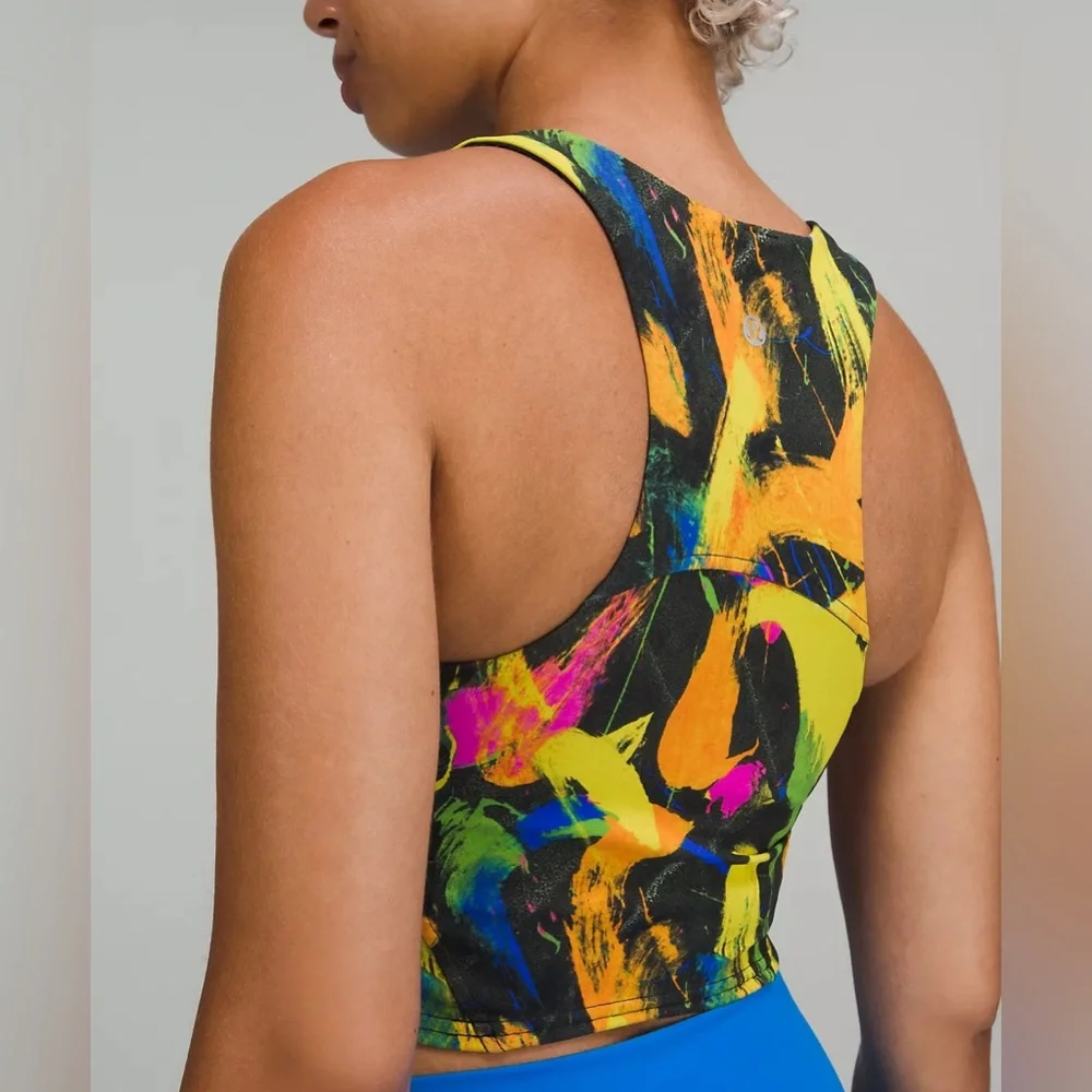 Lululemon Wunder Train Long Line Racerback Tank Top Undertone Black Multi ~ 2 - Picture 3 of 11